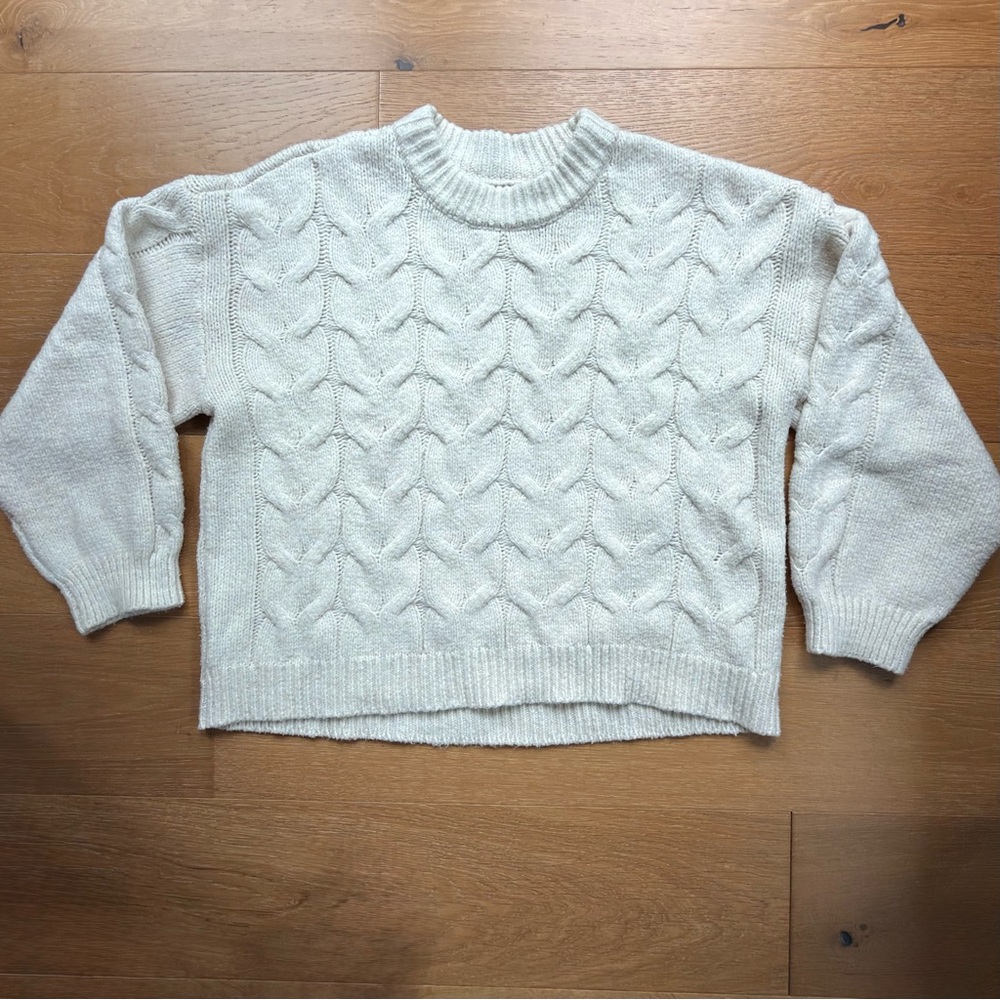 Lauren Conrad LC Sweater Chunky White Cream Cable Knit Women's XXL